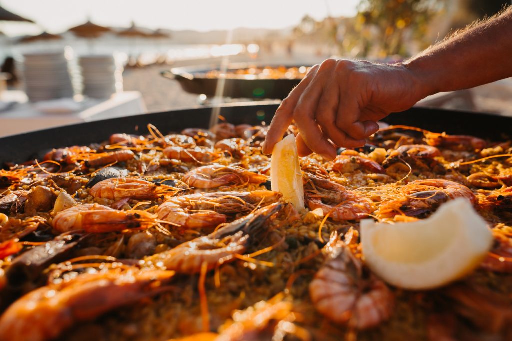 Preparing Paella on the beach