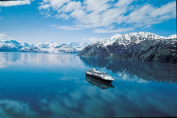 Holland america cruise ship sailing in Alaska